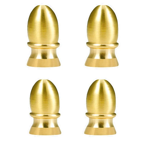 ECUDIS Pack of 4 Solid Metal Lamp Finials Caps Knob for Lamp Shade Harp Holder (Brass)