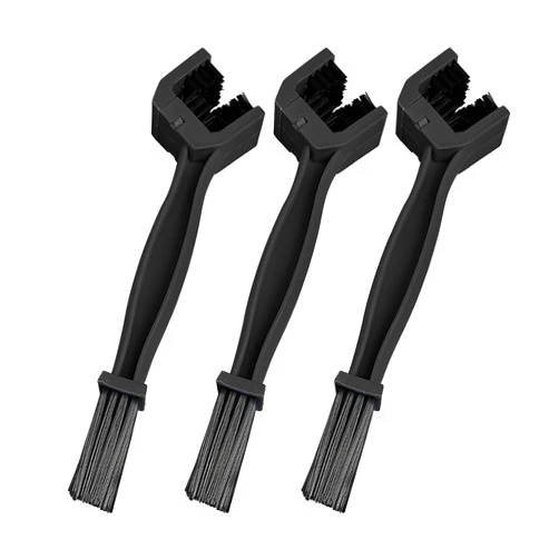 BELOMI 3PCS Bike or Motorcycle Chain Brush, Multi-Purpose Cycle Crankset Cleaning Brush Tools, Bicycle Chain Gear Dirt Cleaner Fit, Universal for Scooter, Tricycle, Mountain Bike（Black）