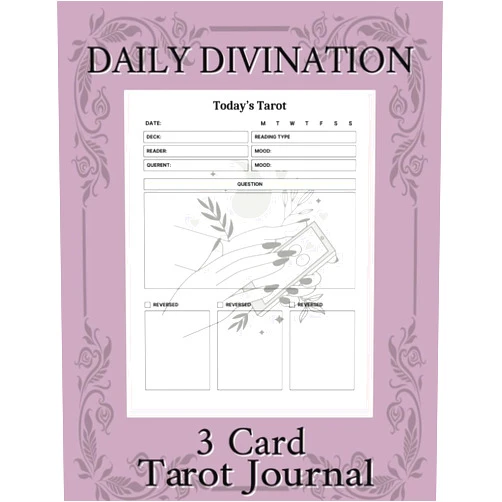 Ms Lunabelle Publishing Daily Divination, 3 Card Tarot Journal: Daily Reflection and Clarity for Beginners and Experienced Readers