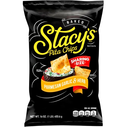 Stacy's Pita Chips, Parmesan Garlic & Herb Baked Chips, 16 Oz Snack Bag