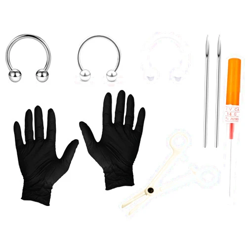 Tvalccoy Titanium Horseshoe Septum Piercing Kit, Septum Piercing Kit, Smiley Piercing Kit, Daith Piercing Kit, Piercing Kit Septum, Body Piercing Kit, Piercing Kit, Lip Rings Hoops Piercing Kit