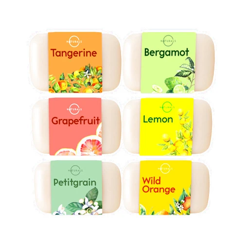 O NATURALS 100% Natural Bar Soap - Assorted 6 PCS Soap Gift Set - Organic Ingredients & Essential Oils - Spa Gifts for Women & Men, Body Wash Soap Bar & Face Soap - Moisturizing Organic Citrus Soap