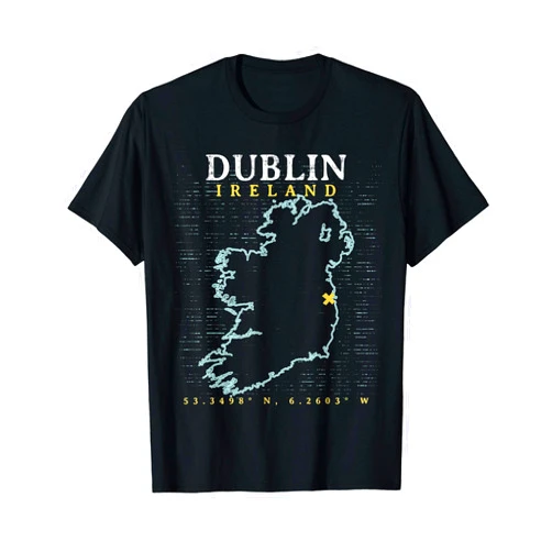 Vintage Retro Ireland Map Shirts Dublin Ireland T-Shirt