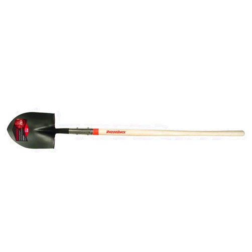 UnionTools Razor-Back 45519 Round Point Digging Shovel with Open-back and Rolled Step - 48