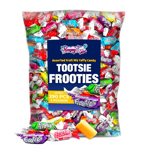 YUMMYLAND TOOTSIE FROOTIES Taffy Candy 2 LB (10 Assorted Mix Flavors) - Tootie Rolls Bulk Bag, Individually Wrapped, Fruit Chews, Peanut and Gluten Free, Chewy Candy Bulk Bag by YummyLand 32 oz (290 pieces)