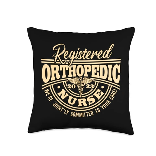 Registered Nurse Healthcare Visit the Registered Nurse Healthcare Store Registered 2023 Orthopedic Nursing Ortho Throw Pillow, 16x16, Multicolor