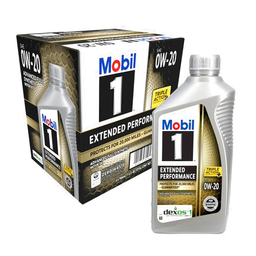 Mobil 1 Extended Performance Full Synthetic Motor Oil 0W-20, 1 Quart (6-pack)