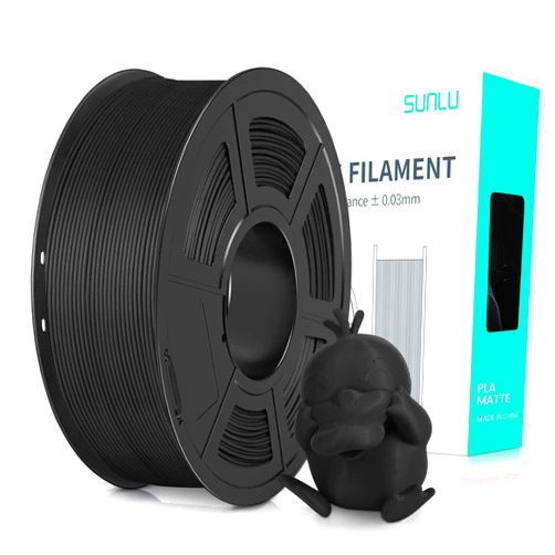 SUNLU 3D Printer Filament PLA Matte 1.75mm, Neatly Wound Filament, Smooth Matte Finish, Print with 99% FDM 3D Printers, 1kg Spool (2.2lbs), 330 Meters, Matte Black