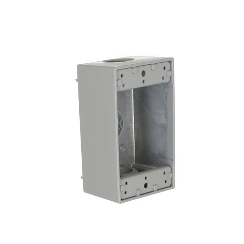BELL Hubbell Bell 5324-0 Single-Gang Weatherproof Box Three 3/4 in. Threaded Outlets, Gray Finish