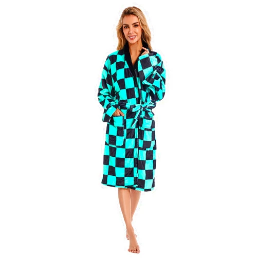 Haydory Anime Bathrobe Robes Flannel Winter Lounge Pajamas Sleepwear Men Women