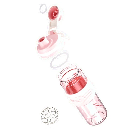 PZMLOASN Shaker Bottle - 650ml/23oz, Durable & Leak-Proof, Perfect for Super Creamy Fitness Protein Shakes - Pink