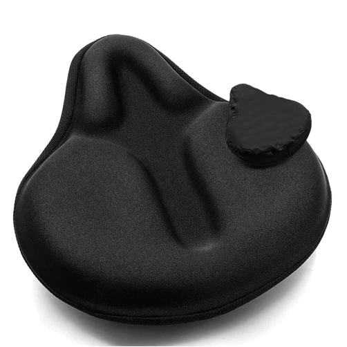 ANZOME Bike Seat Cushion, Wide Foam & Extra Soft Gel Exercise Bike Seat Cushion for Women Men Everyone, Compatible with Cruiser, Stationary Bike, Exercise Bike, Fit Wide 8.5-10in(Rain Cover Included)