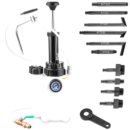 BetyBedy 3L Transmission Fluid Pump Kit, Fluid Transfer Pump with 12PCS ATF Adapters, Manual Transmission Fluid Extractor for Automotive Oil Filling System, Manual Transfer Oil Pump