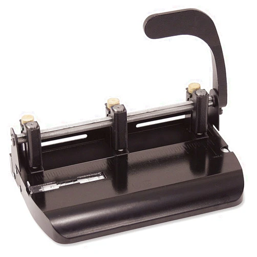 Officemate Heavy Duty Adjustable 2-3 Hole Punch with Lever Handle, 32-Sheet Capacity, Black (90078)