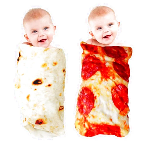 Lhedon Tortilla Blanket 36inch and Pizza Blanket 36inch, Baby Gifts for Boys Girls
