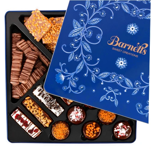 Barnetts Fine Biscotti Cookie Gift Basket with Biscotti Cookies & Chocolate Truffles, Prime Gifts for Food Delivery Ideas Dad Graduation Teachers Large Gourmet Gift Tin
