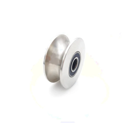 VUYBVY 2in U Groove Wheel Stainless Steel Rolling Gate Wheels Slide Gate Wheel Heavy Duty Pulley U Track Roller with Double Bearings Rigid Caster Sliding Door Rollers Replacement