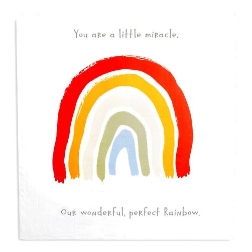 DEMDACO Little Miracle Perfect Rainbow 47 x 47 Children's Photo Swaddle Blanket