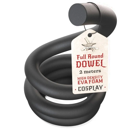 The Foamory's No Waste Full Round EVA Foam Dowel. 40mm x 2M Length. High-Density, Paint-Ready Black Craft Foam Stick. Time Saving, Pre-Cut for Quick Cosplay Armor Trim, Weapon Enhancement and Costumes