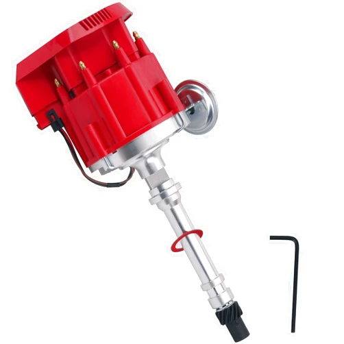 AiYiGu High Performance Hei Distributor Compatible with Chevy 283 302 307 327 350 396 400 402 427 454 gm SBC BBC 65k Coil 7500RPM Chevrolet C10 GMC V8 Replacement 1035001 JM6500R, Red Cap