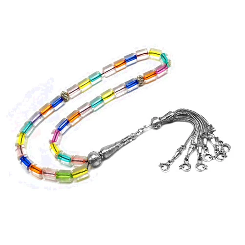 ALBATROSART -Gentle Men Collection- Prayer Beads-Worry Beads-Tesbih-Tasbih-Tasbeeh-Misbaha-Masbaha-Subha-Sebha-Rosary (Mixed Color -10x7.5mm-33 Beads)