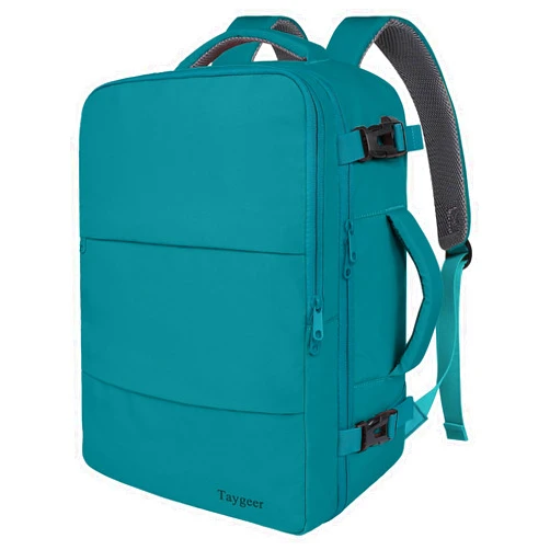 Taygeer Carry on Backpack for Men Women, Luggage Laptop Backpack for Airplane Travel with USB Charging Port, 35L Water Resistant Gym Backpack, Weekender Bag for College Gift, Peacock Blue