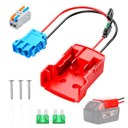 Vibit Power Wheel Adapter for Milwaukee M18 Battery, Peg-Perego Milwaukee Battery Adapter with Original Wire Harness Connector, DC Power Adapter Conversion for Peg-Perego Children's Riding Toys