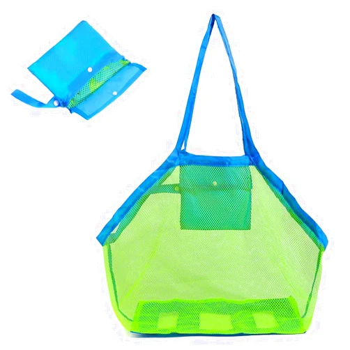 Septo Mesh Beach Sand Toy Bags, Extra Large, Foldable Totes Shell Storage Bag Quick Dry Net Tote for Kids ,Away from Sand Pool Supplies Storage Picnic Backpack