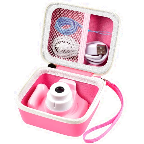 ANKHOH Camera Case for Seckton/for Desuccus/for PROGRACE/for GKTZ/for Dylanto/for Rindol/for One'sMore/for HANGRUI Kids Digital Camera, Kid Camcorder Storage Box for Cable Accessory-Bag Only, Pink