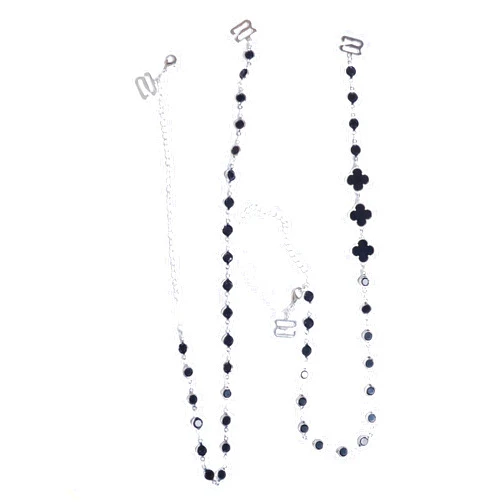 DIVA'S BRA STRAPS BRA STRAPS FOR EVERY OCCASION COMFORT AND BEAUTY WORKING HAND IN HAND DIVA'S White Mother Pearl Clover Shape and Crystals Adjustable Bra Straps