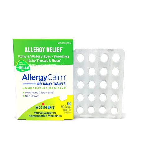 Boiron AllergyCalm Tablets for Relief from Allergy and Hay Fever Symptoms of Sneezing, Runny Nose, and Itchy Eyes or Throat - 60 Count