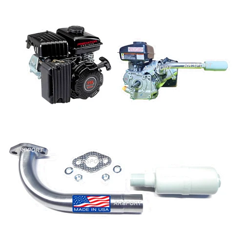 ARSPORT Exhaust With Muffler for: Predator 3HP 79cc from harbor freight, Mini bike or Gokarts!