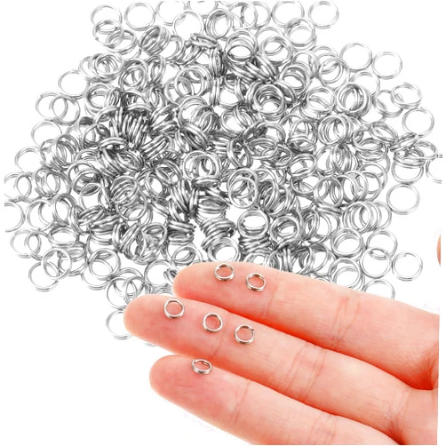 Trinkrittey 300 Pcs 5mm Stainless Steel Split Rings Double Jump Rings Metal Round Craft Findings Small Key Chain Ring for Jewelry Making and Ornament Crafts