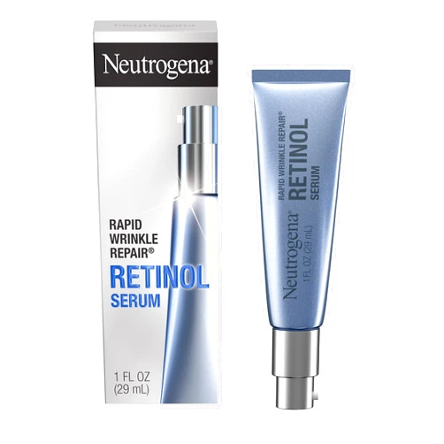 Neutrogena Rapid Wrinkle Repair Retinol Anti-Wrinkle Face Serum with Hyaluronic Acid, Daily Anti-Aging Facial Serum for Fine Lines & Wrinkles, Mineral Oil- & Dye-Free, 1 fl. oz