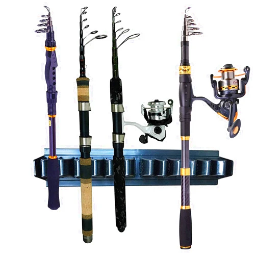 Pmsanzay Fishing Rod Storage Rack, 10-Rod Rack Fishing Pole Holder • Strong, Saves Space, Easy Install, Vertical/Horizontal Fishing Rod Storage Rack Holder Wall Mount - Fishing Gear Equipment