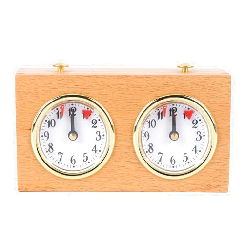 Bewinner Chess Clock, Retro Wooden Chess Timer Professional, Portable Chess Clock Wooden Analog Game Mechanical Timer Count Up Down for Board Games and Chess