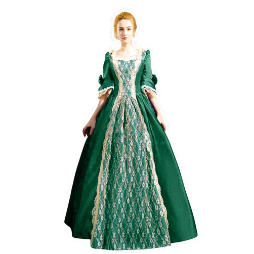 Masbird Medieval Dress for Women Victorian Rococo Dress 1800s Renaissance Dress Flare Sleeve Long Masquerade Ball Gown