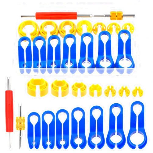 Glarks 16Pcs Fuel Line Disconnect Removal Tool Set Compatible with Most Ford/GM/Chrysler/Mazda Includes 1/4 5/16 3/8 1/2 5/8 3/4 7/8 Inch Master Quick Disconnect Tool
