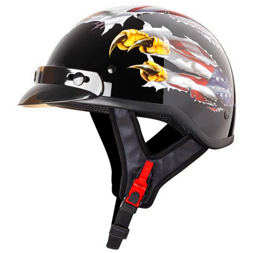 Cartman Cruiser Scooter Motorcycle Half Face Helmet, Patriotic Eagle USA Graphics, DOT Approved for Bike Scooter ATV UTV Chopper, Medium