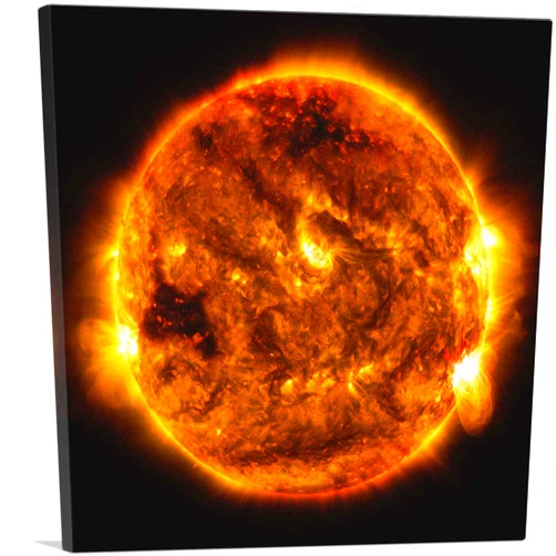 ARTCANVAS The Orange Sun With Solar Flares Canvas Art Print Stretched Framed Painting Picture Poster Giclee Wall Decor - 12
