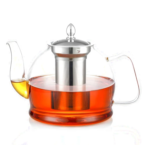 HIWARE 1500ml Glass Teapot with Removable Infuser, Stovetop Safe Tea Kettle, Blooming and Loose Leaf Tea Maker Set