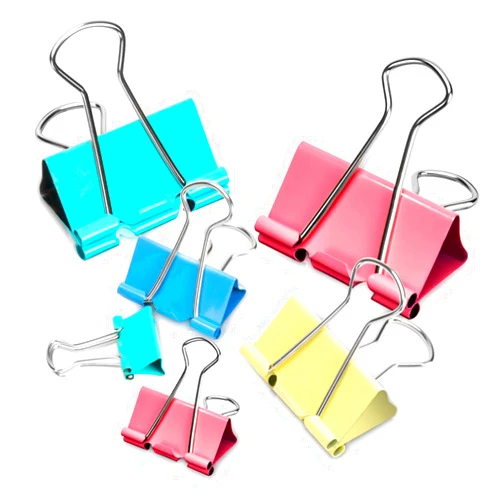 Mearun Solar Binder Clips - Assorted Sizes 100 Count, X Large, Large, Medium, Small, Mini Paper Clamps Combination, Suitable for Office Supplies, Home, and School Use