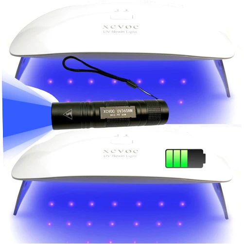 Xcvoc 3 Pack Rechargeable UV Resin Lamp&20W UV Flashlight for Resin Curing