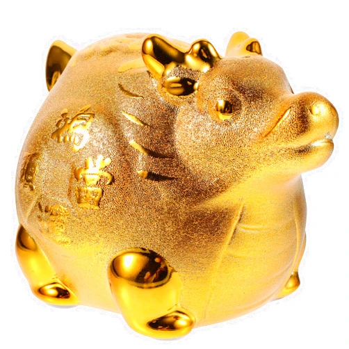 LOGOFUN Chinese Dragon Zodiac Piggy Bank Gold Dragon Coin Bank Chinese Mascot Money Bank 2024 New Year Desktop Figurine for Home Decorations - Can Take Out (6 Inch)