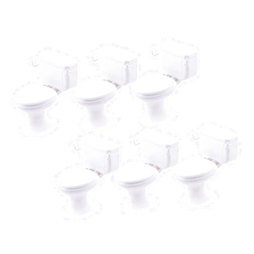 Gogogmee 6pcs Doll House Toilet Decors Toy Cake Topper Delicate Seat Bathroom Tiny Toilet Decorations Scale Accessories Dolls Furniture Realistic Toilet Small House Mini Plastic White