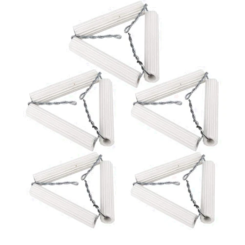 Akozon 5pcs 65mm Lab Clay Crucible Holder Ceramic Pipes and Iron Wire, Multifunctional Accessory for Home Use