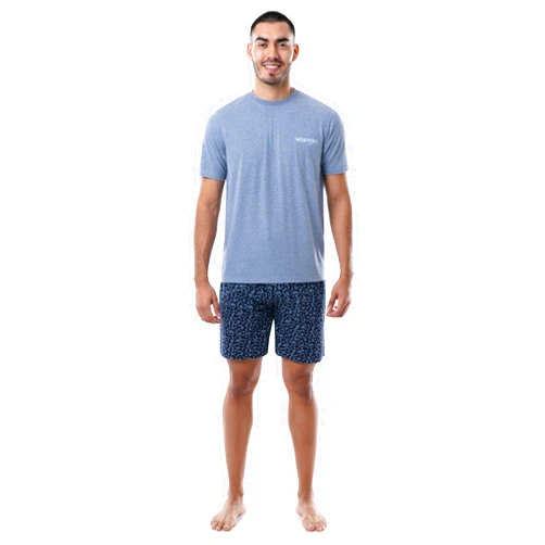 Wrangler Men's Jersey Top and Micro-Sanded Cotton Shorts Pajama Sleep Set
