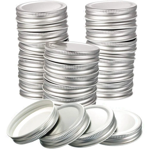 Chuangdi 30 Packs Mason Jar Lids Regular Mouth Leak Proof Secure Mason Storage Solid Caps (Silver)