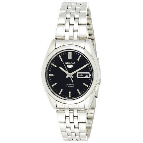 Seiko Men's SNK361 Stainless Steel Analog with Black Dial Watch