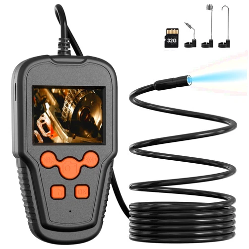 Defabee Endoscope Camera with Light, Industrial Borescope, Snake Camera with 1080 HD 5.5mm IP67 Waterproof Inspection Camera, Drain Camera 8 LED Lights 11.5ft Semi-Rigid Cord 2.4 